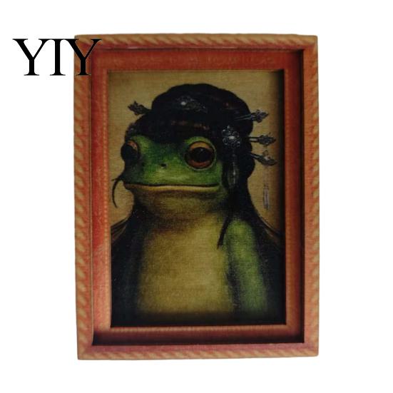 Frog Refrigerator Magnet Abstract Magnet, Framed Hairstyle Fridge Cartoon Home Kitchen Office Decoration Party Favors Decor