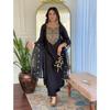 Women's Viscose Embroidered Straight Kurta with Pant And Dupatta Sets
