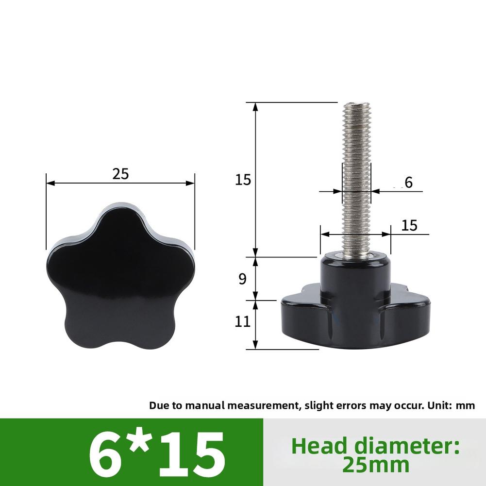 1 Pcs For Five Star Head Thumb Screw For M6 Hand Handle Thread Screws Clamping Knob Hand Knob Screws Bolt