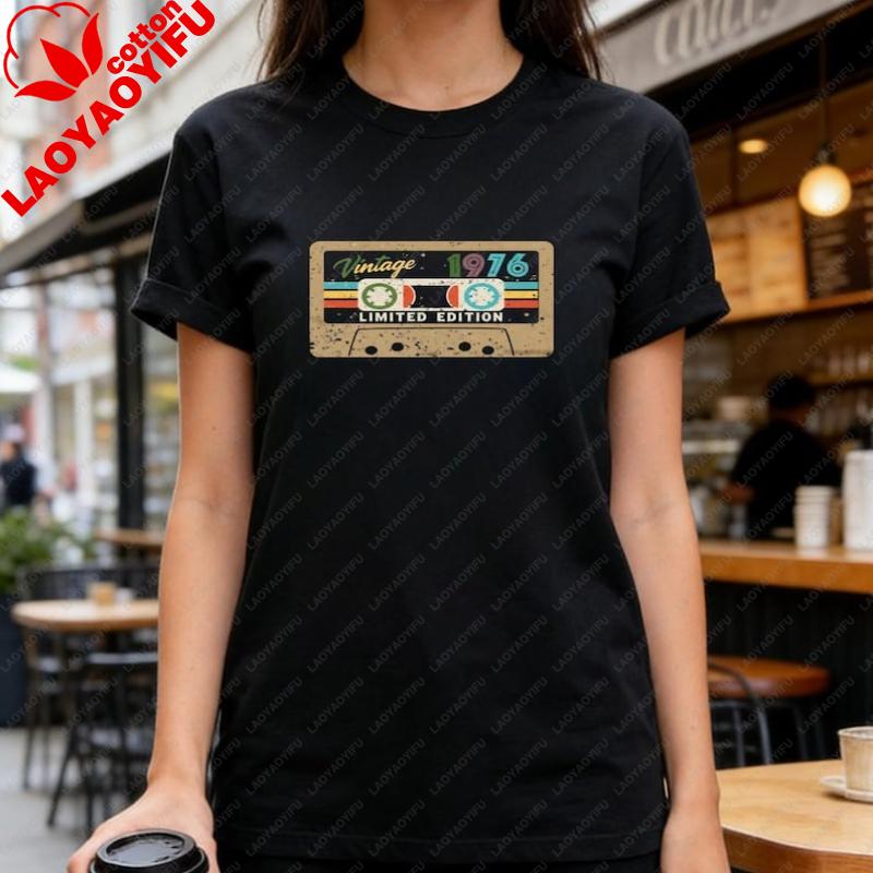 Vintage Cassette Tape Graphic Tshirt Retro Music Lover Tee For Unisex Wounisex Birthday Gift For 1976 Him Or Her Casual Shortsleev