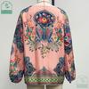 Women Bohemian Clothing Shirt Vintage Floral Print Tops Ladies Blouses Balloon Sleeve Shirt