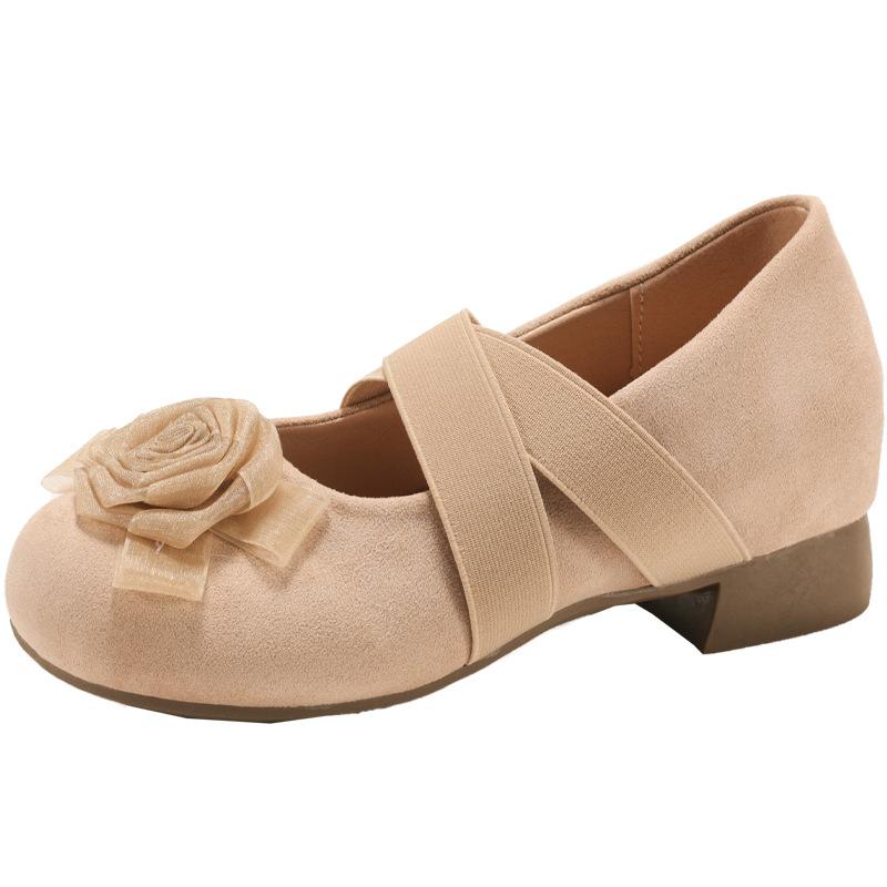 Fashion temperament retro thick heel shallow mouth inner height increase single shoes women's 2025 new summer skirt Mary Jane shoes