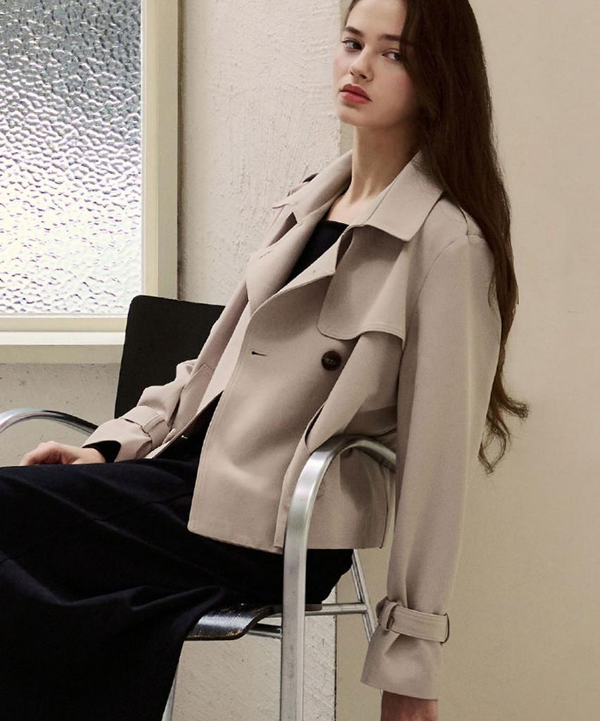 LUSIDA Classic Trench Crop Jacket_2 Colors