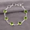 Natural Peridot Gemstone 925 Sterling Silver Jewelry Handmade Bracelet For Gift RB-14-3