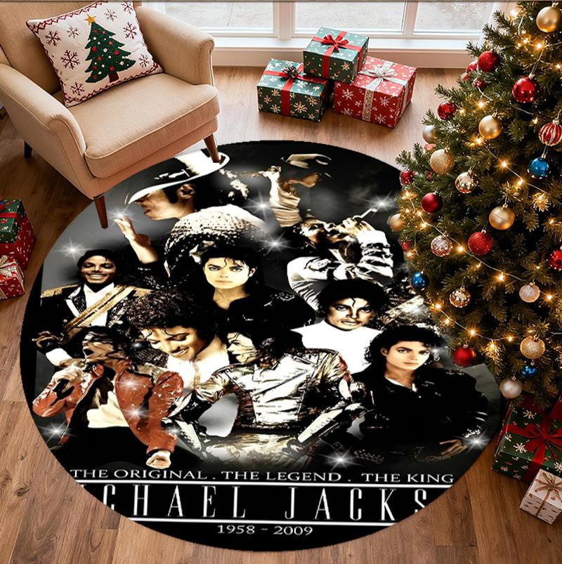 Michael Jackson Pattern Round Rug, Indoor/Outdoor Mat, for Picnic, Gameroom, Bedroom, Office, Living Room, Home Decor Carpet, Birthday Gift