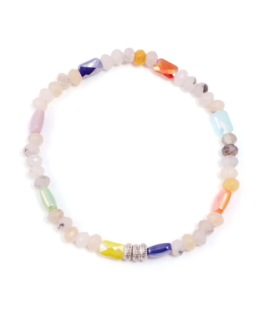 Браслет с бусинами из драгоценных камней Polalita Color Mix (Plt-Br-077_Yl)