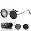 Винтажные круглые стимпанк поляризованные солнцезащитные очки для мужчин женщин для спорта на открытом воздухе - Регулируемое затемнение Солнцезащитные очки Uv400