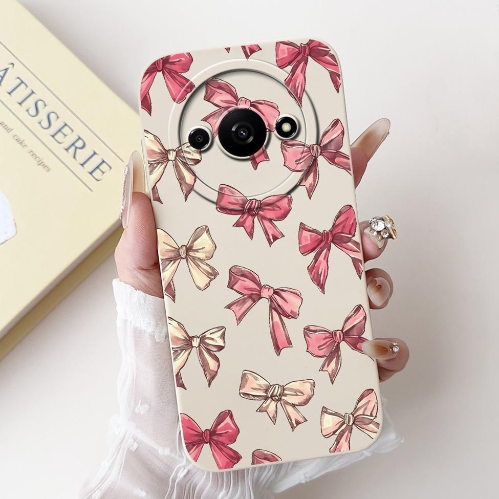For Redmi A3 4G Phone Case For Xiaomi Poco C61 Cover Silicone Luxury Fashion Flowers Kawaii Cute Cat Painted Shockproof Bumper