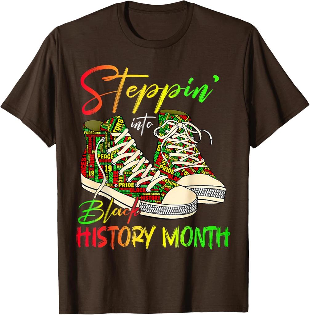 Stepping Into Black History Month Black Sneakers Unisex T-Shirt