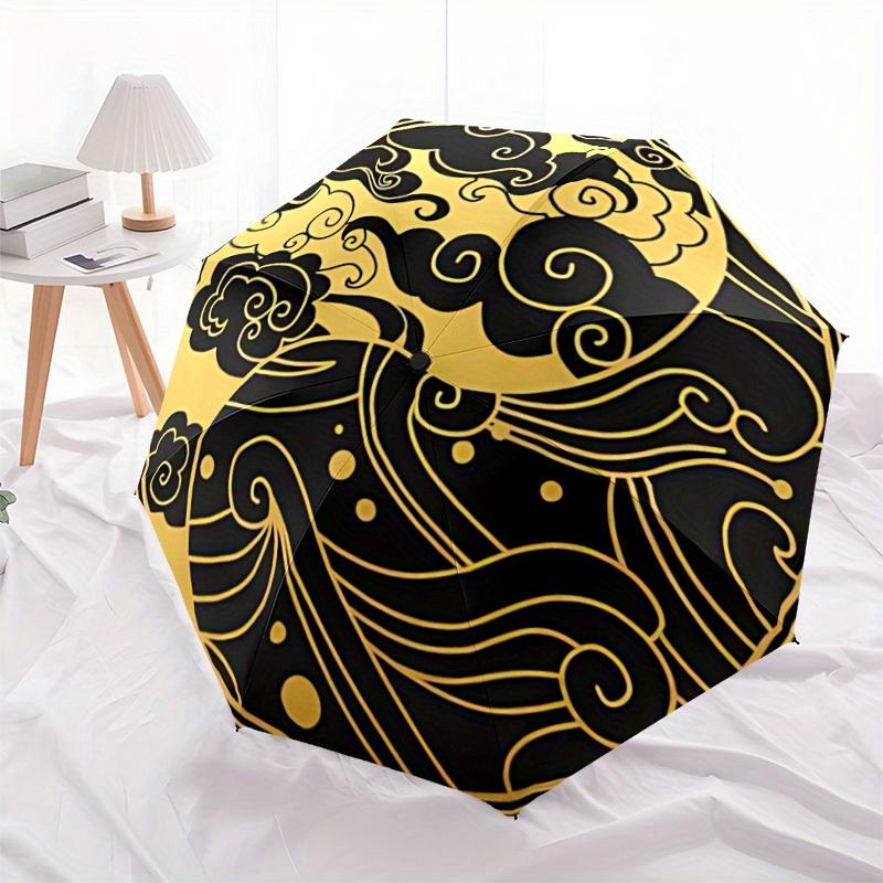 1pc Cloud-patterned Automatic Opening/closing Umbrella with Auto Open/Close, Perfect Gift for Friends, Durable Plastic Handle yy250801144