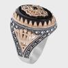 Мужское кольцо Hecheng 2022 Retro Black Agate — европейский и американский стиль