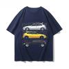 Honda Civic Type R EK9 "JDM Classic" Винтажная Оверсайз Темно-синяя Футболка | Уличная Одежда Унисекс для Автолюбителей