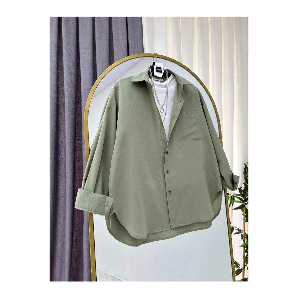 Рубашка с объемными рукавами Oversize, длинная базовая бежевая женская рубашка 010