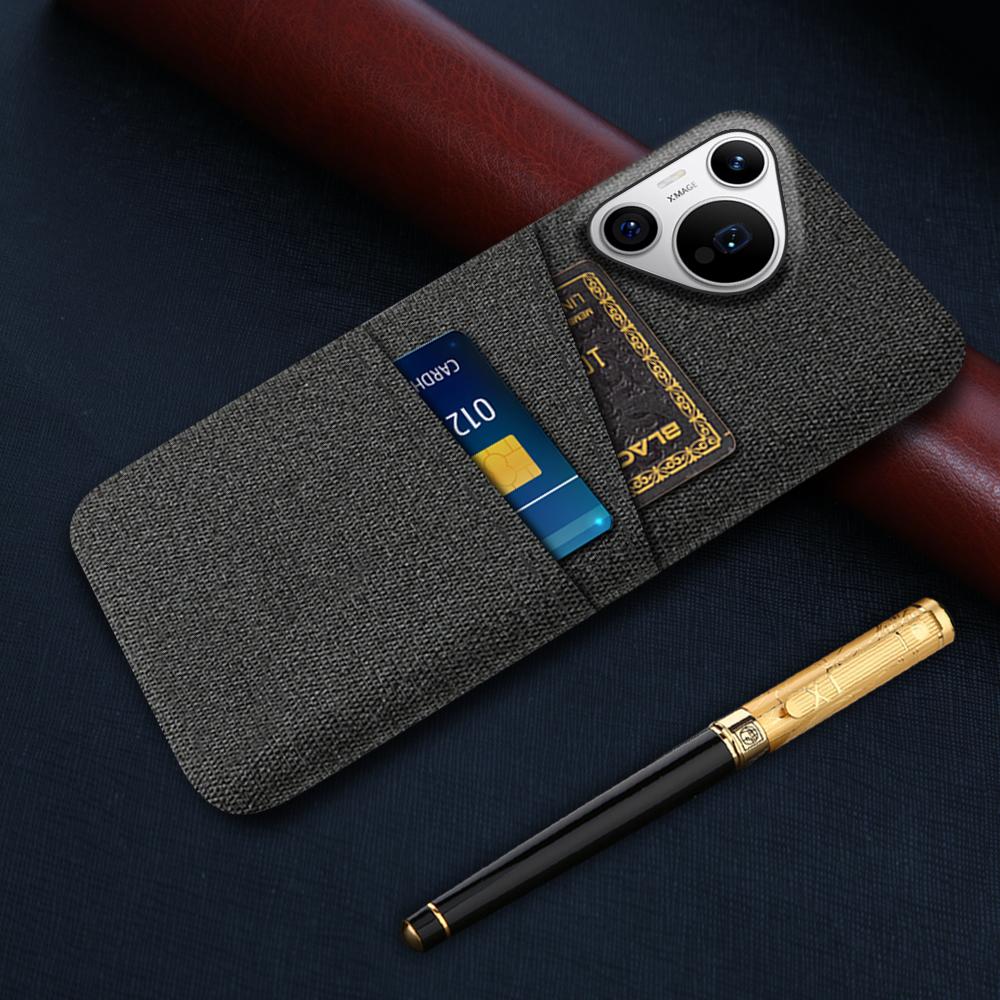 For Huawei Pura 70 Pro/Pura 70 Pro+ Case Card Holder Hard PC with Cloth Phone Protection Cover