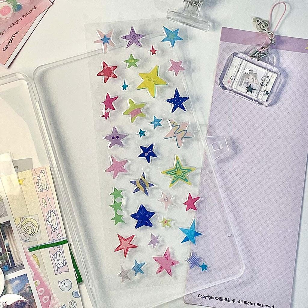Crystal Love Star Sticker 3D Shiny Three-Dimensional Sticker Phone Notebook Diary DIY Decorative Scrapbook Sticker Girl Gift