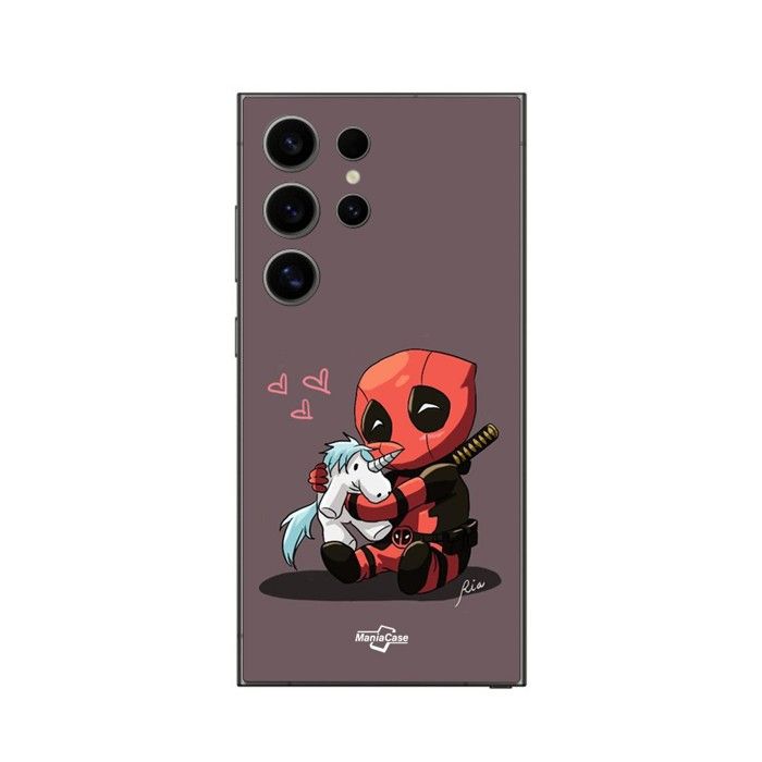 Coque de téléphone - MANIACASE - Samsung Galaxy S24 ultra - Bébé Deadpool - Licorne - Souple