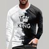 Новая мужская качественная модная футболка свободного покроя осень 2000 года Crown Designer с коротким рукавом для улицы, повседневная, с круглым вырезом, для клуба, с длинным рукавом