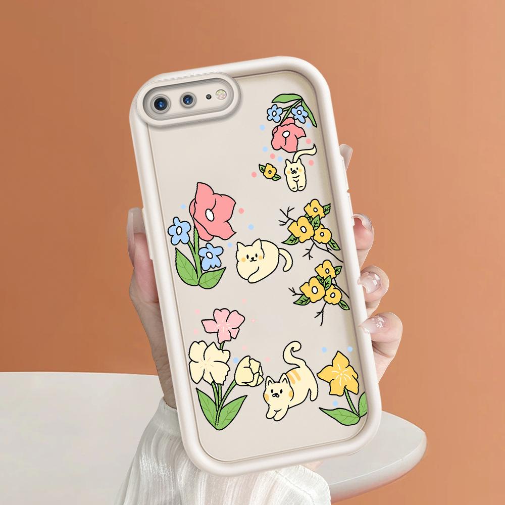 Чехол для телефона с рисунком мультяшного кота и цветов для iPhone Samsung Galaxy Xiaomi Redmi POCO HUAWEI Honor, противоударный резиновый мягкий гибкий чехол