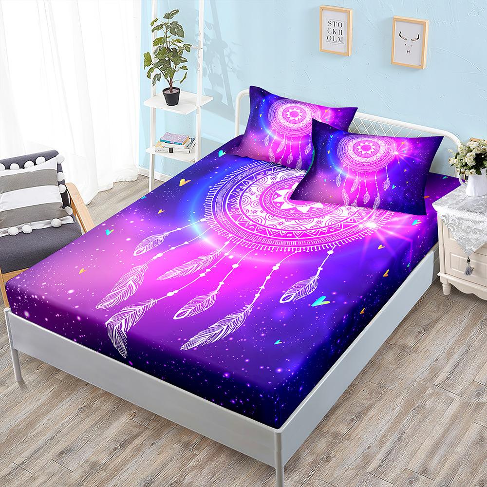 Three-Piece Mattress, Mattress Cover, Dream Catcher, Ethnic Bohemian Mattress Protective Cover