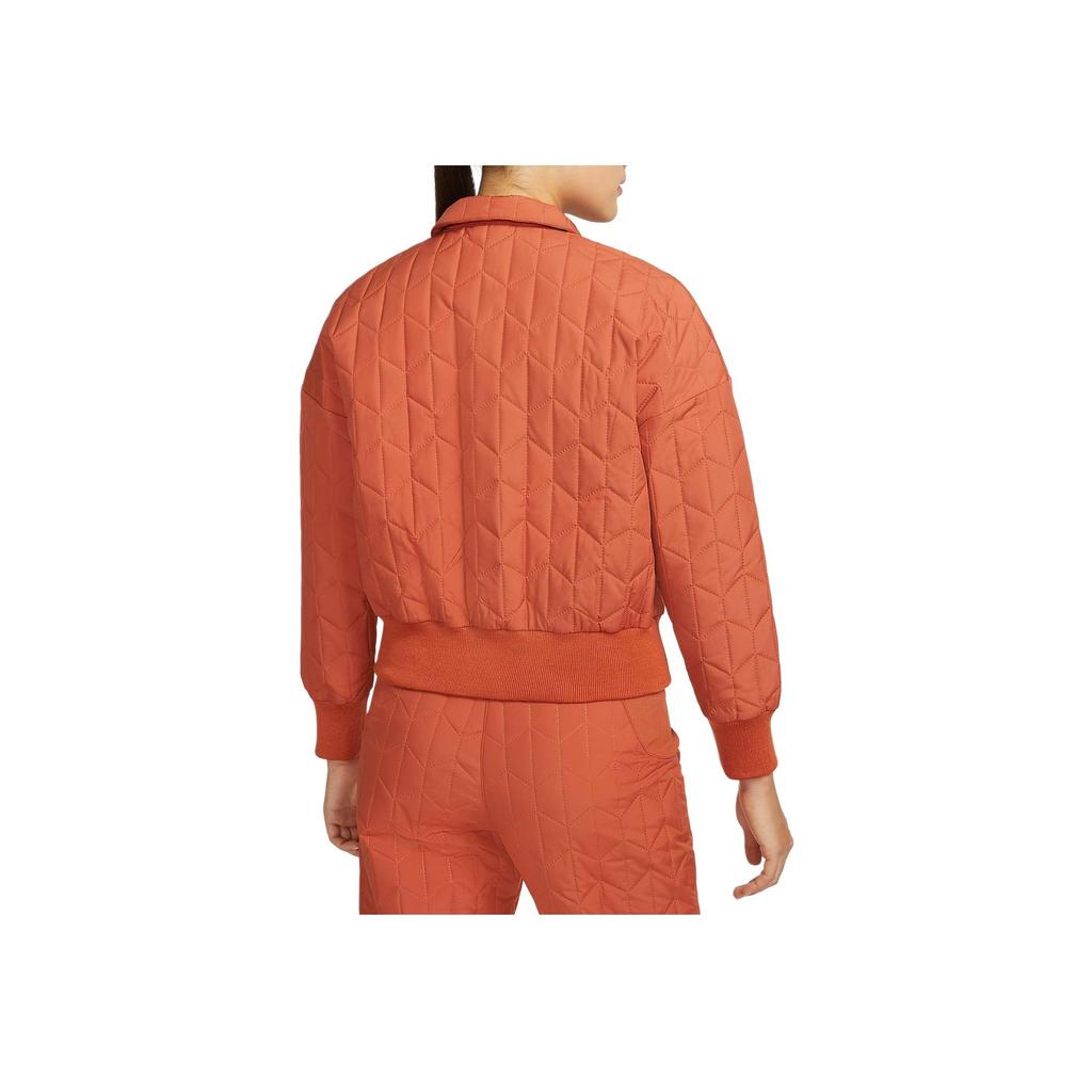 Nike Спортивная однобортная теплая куртка однотонная женская куртка оранжевого цвета DD5121-825