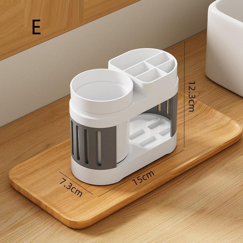 Bathroom Toothbrush Toothpaste Shelf Advanced All-In-One Toothbrush Single/Double Mouthwash Cup Bathroom Wash Set Cup Holder