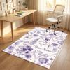 Floral Theme Soft Crystal Velvet Rug Custom Name & Text Print Non Slip Floor Rug for Bedroom Living Room