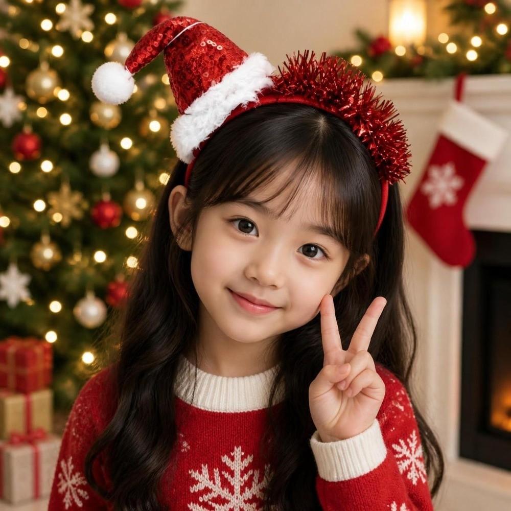 Funny Christmas Hair Hoop Plastic Xmas Party Headband Children Ball Headband Office