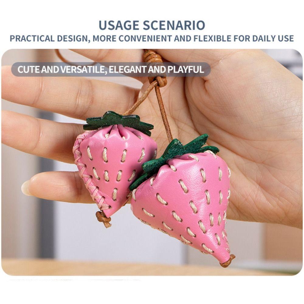 Hanger Fruit Pendant Pear Bag Pendant Multi-color Leather Keychain  Bag Ornament