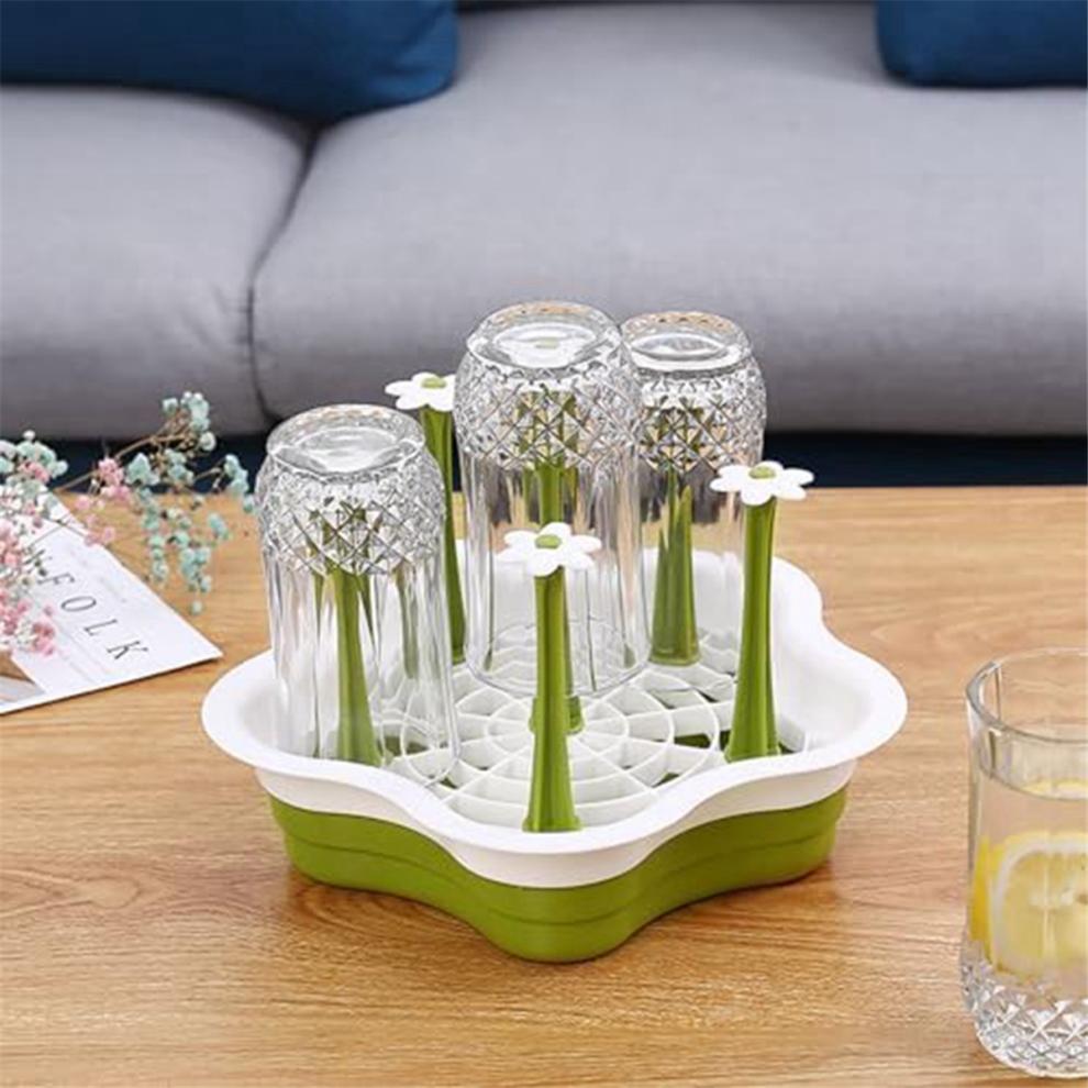 Countertop Cup Drain Rack, Kitchen Bottle Drying Ttray, Thermos Glass