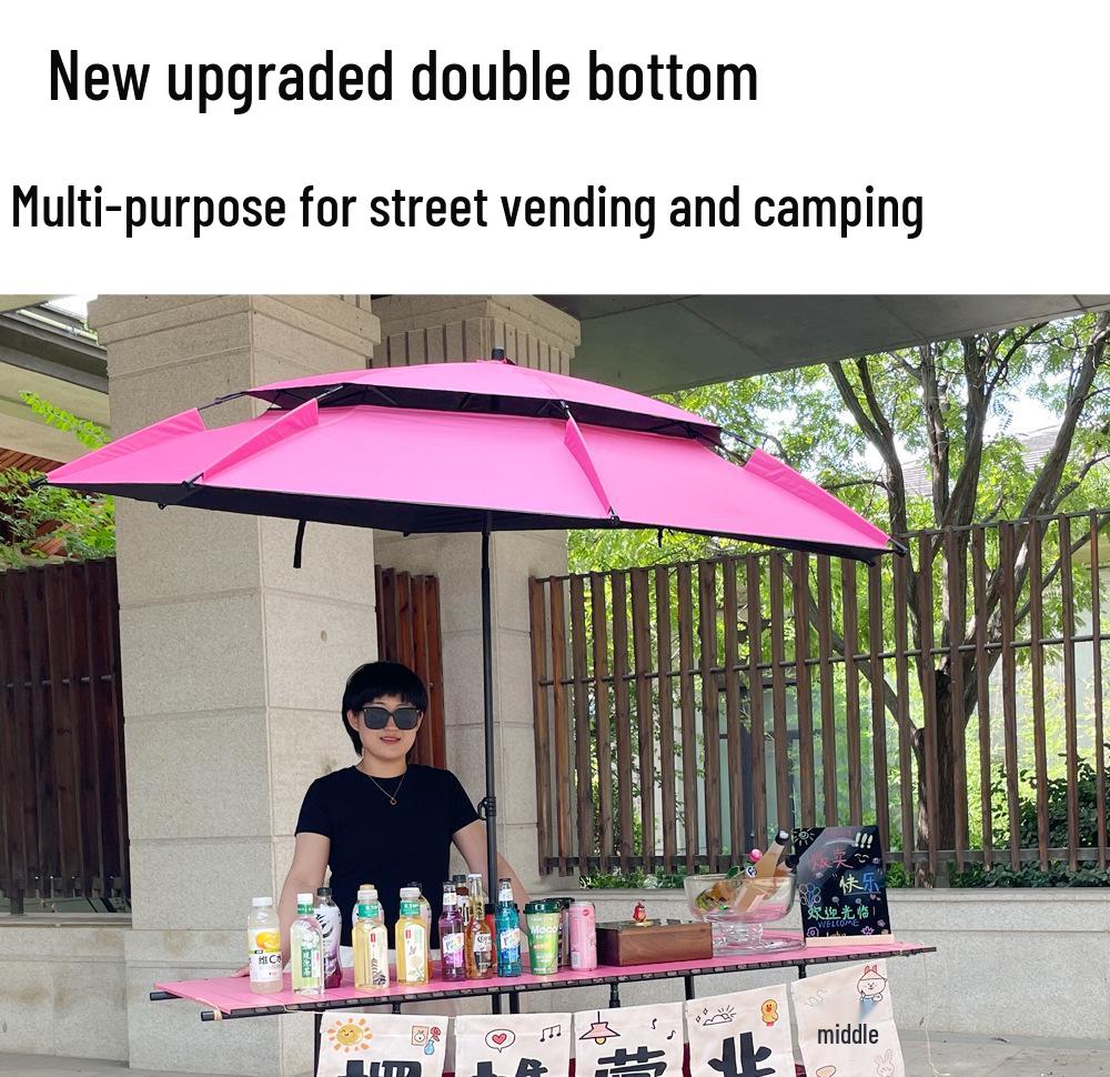 Portable Night Market Mobile Stall with Foldable Table and Four Wheels