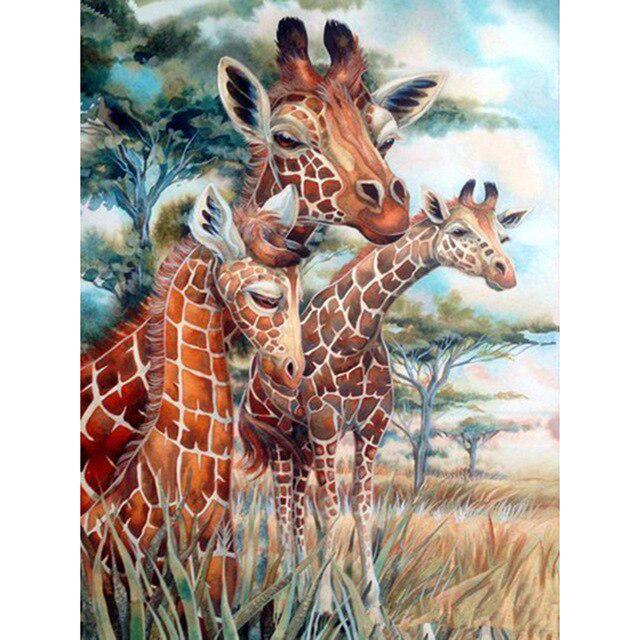 DIY Giraffe 5D Diamond Painting Cross Stitch Full Round Drill Daimond Embroidery Rhinestone