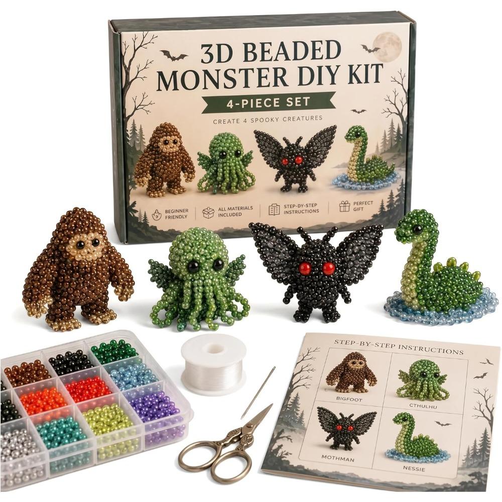 Tiny 3D Beaded Animal DIY Kit, Petite 3D Beaded Animal Craft Kit, 2026 New Cute Beaded Animal Kit with Colorful Beads and Instructions for Teens