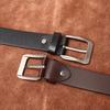 Простой деловой модный повседневный ремень мужской кожаный с пряжкой из коровьей кожи первого слоя универсальный мужской ремень для брюк