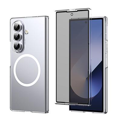 Ультратонкий прозрачный магнитный чехол для Samsung Galaxy Z Fold 7 с защитным стеклом для экрана с защитой от конфиденциальности