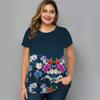 Летние женские футболки, топы с короткими рукавами, рубашки с цветочным принтом, футболки, повседневная свободная одежда для женщин, одежда больших размеров с круглым вырезом 5xl