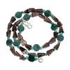 Natural Green Aventurine Smoky Quartz Gemstone Smooth Beads Necklace 17" UB-4590 UB-4590