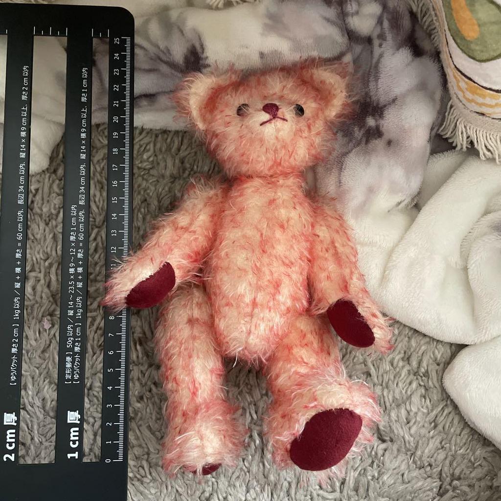 [Б/У] Розовый плюшевый мишка ретро винтаж