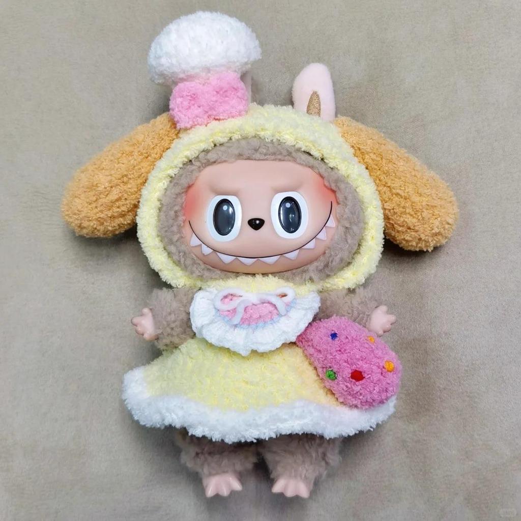 Кукольная одежда Labubu Three Generations - 17 см, наряды для кукол в виде бьющегося сердца, в виде макарон, из винила