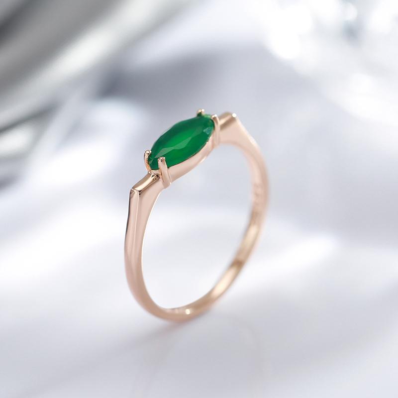 Женские минималистичные кольца на палец с геометрическим зеленым цирконом, модные золотые вечерние повседневные украшения