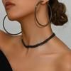 Личность Воротник Тренд Универсальная Цепочка на Шею Дамский Сладкий Чокер Полный Бриллиант Ожерелье Серьги Браслет