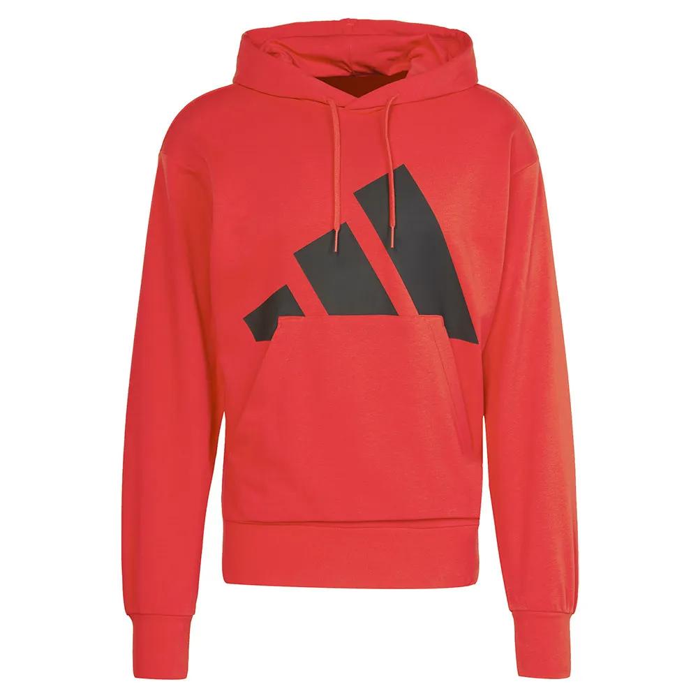 Adidas Essentials Big Logo French Terry Hoodie adjustable hood Grey