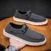 Men Plus Size Casual Denim Canvas Shoes Flat Vulcanize Shoes Fashion British Designer Breathable Light Men Sneakers Loafers