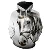 Men's Sweatshirt Wild Horse Stallion Animal 3D Digital Print Men's Hoodie Top