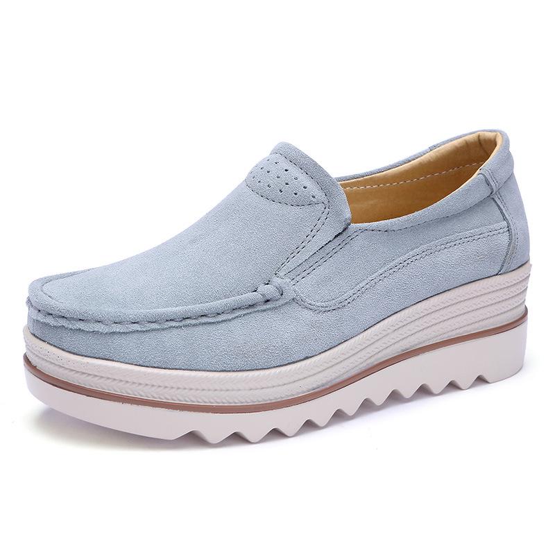 Spring Autumn Women Platform Shoes Ladies Loafers Genuine Leather Comfort Soft Moccasins Casual Flats Shoes Slip On Sneakers