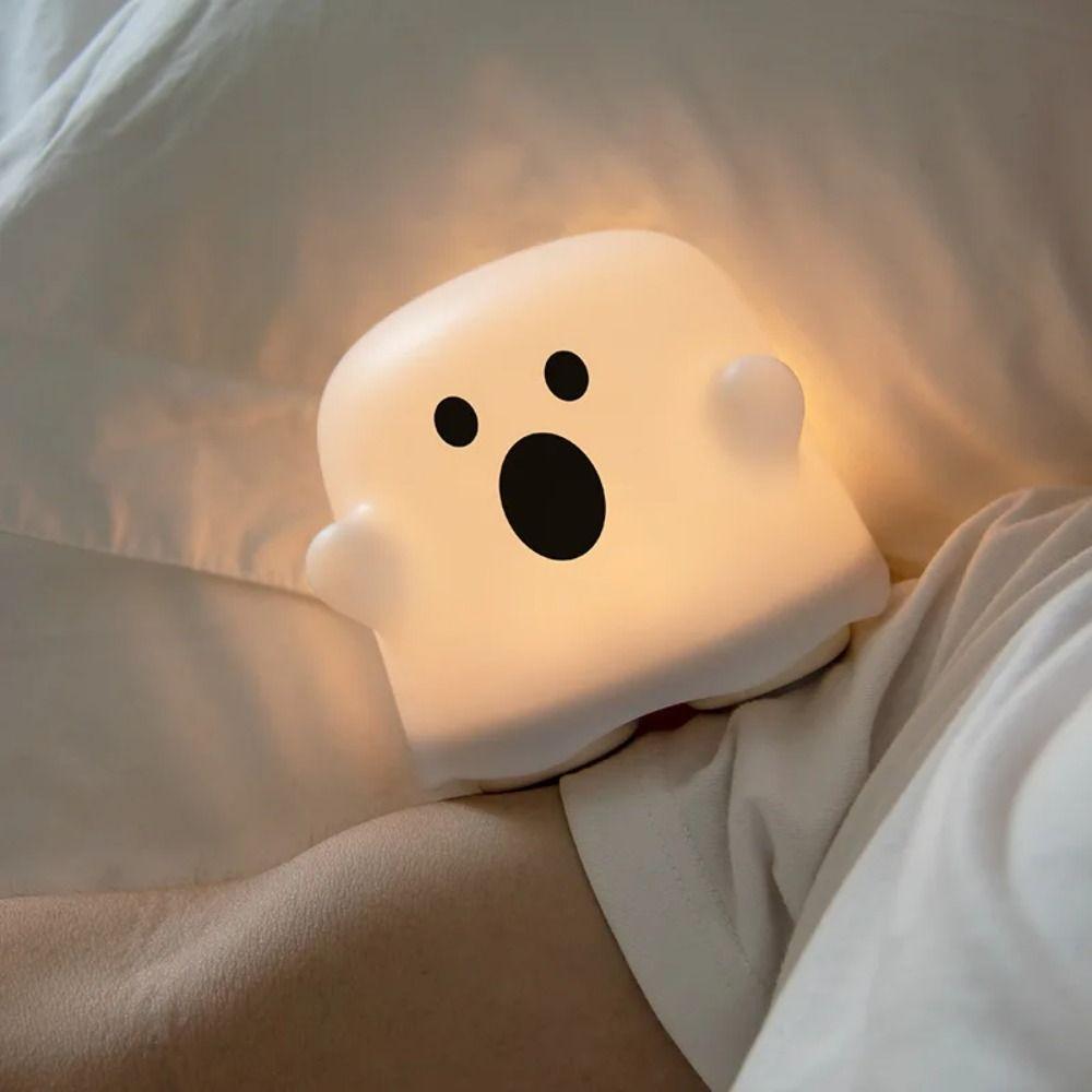 USB Rechargeable LED Night Light Silicone Atmosphere Table Lamp Ghost Cute Bedside Lamp Halloween