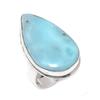 Натуральный ларимар ручной работы, ювелирное изделие из стерлингового серебра 925 пробы, кольцо, размер 7 l6O05