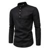 Men's Business Shirt Slim Fit Standing Collar Lightweight Breathable Stylish Long Sleeve Men's Shirts