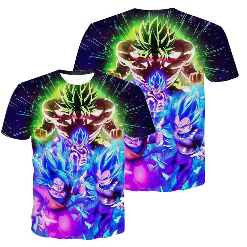 Dragon Ball Аниме Женские Мужские Футболки Графический Принт Круглый Вырез Оверсайз Короткий Рукав Модная Мужская Одежда Уличная Одежда