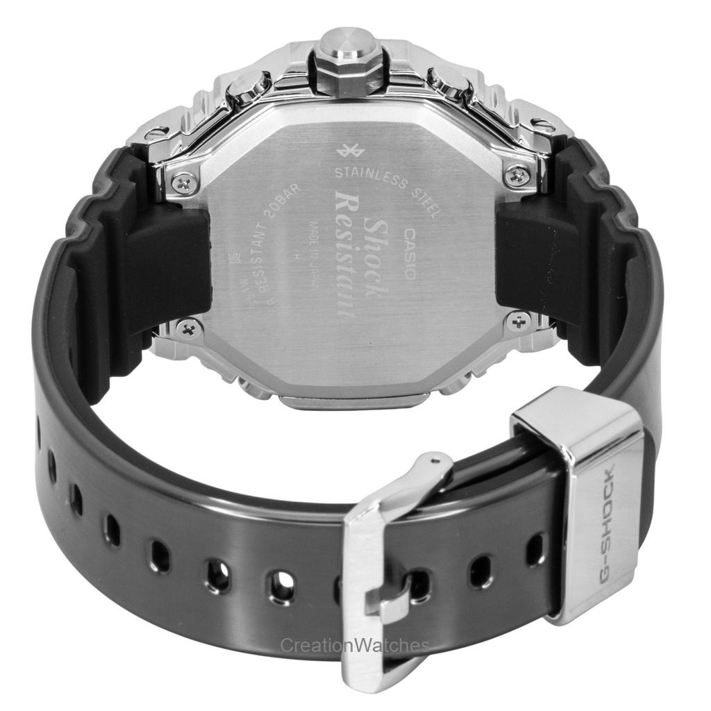 Casio G-Shock Полностью металлические часы с подключением к смартфону, силиконовым ремешком, аналоговым черным циферблатом, солнечной батареей GMC-B2100Y-1A, 200 м, мужские