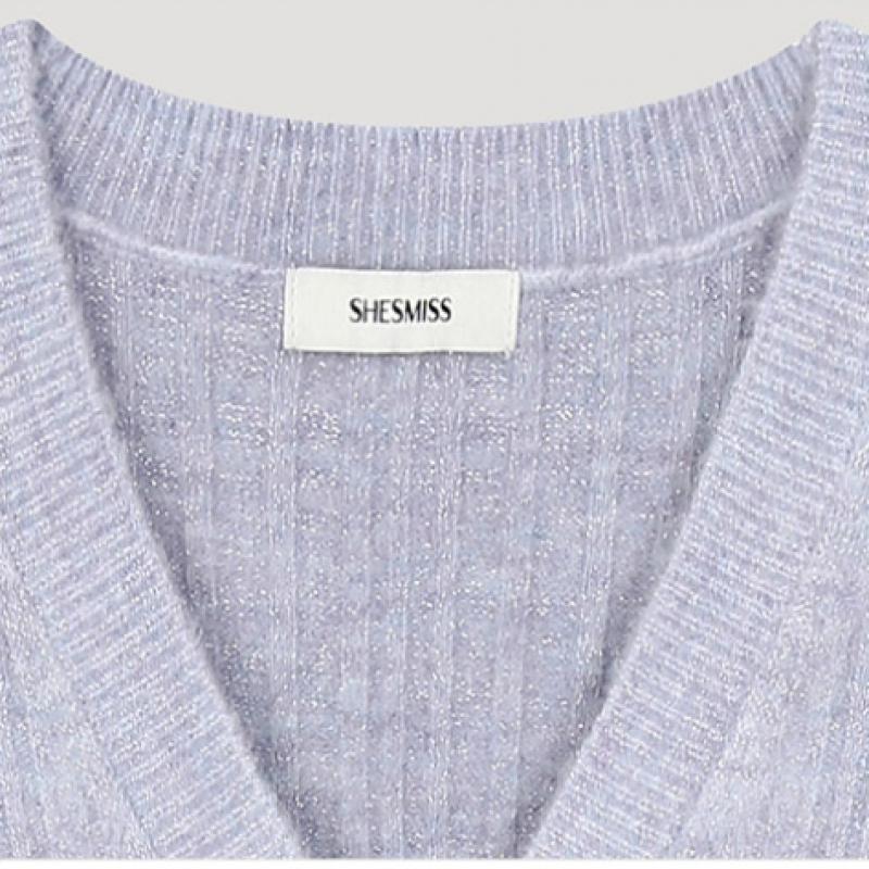  She S miSS  Glitter V Neck Knit Cardigan SSkcdo41070 lV
